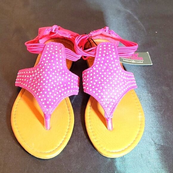BRAND NEW BOBBIE BROOKS PINK SANDAL - Picture 2 of 12